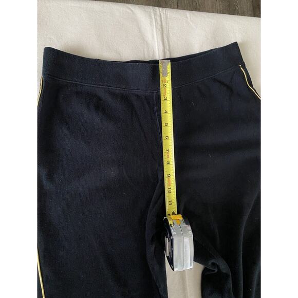 RALPH LAUREN Navy Cotton French Rib Knit Gold Piping Trim Athletic Pants size L - Picture 6 of 7